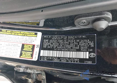 2024 Toyota Camry Le from USA, damaged, VIN 4T1R11BK6RU120654